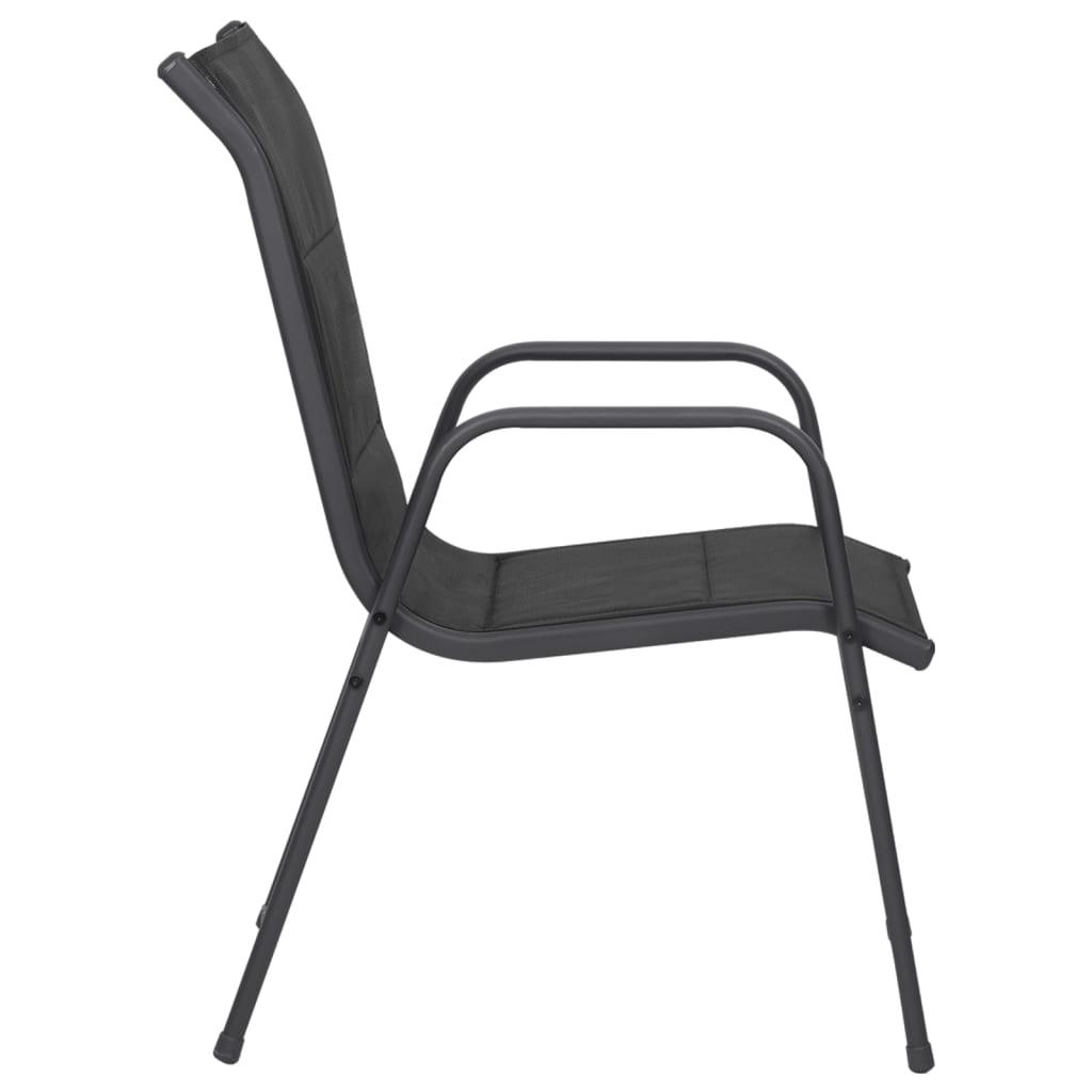 Patio Chairs 6 pcs Steel and Textilene Black at Set Shop and Smile