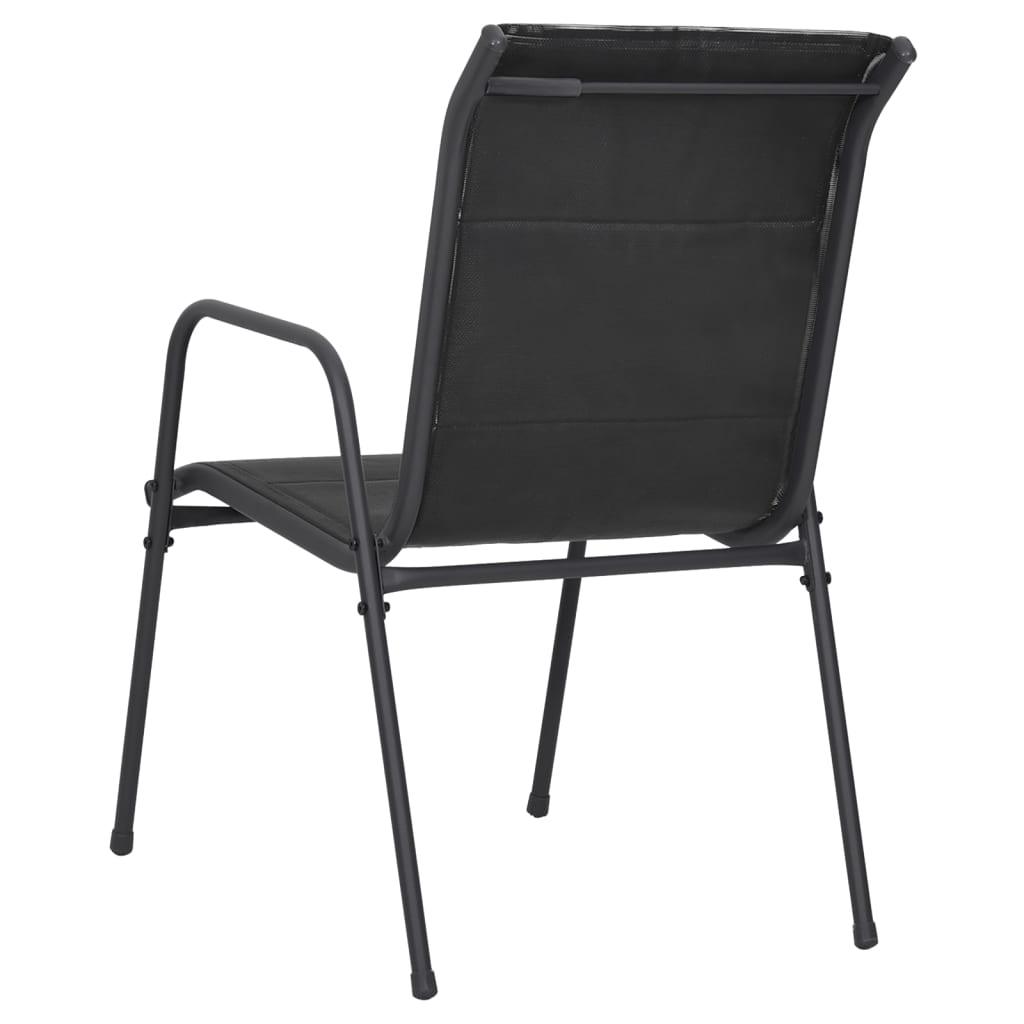 Patio Chairs 6 pcs Steel and Textilene Black at Set Shop and Smile