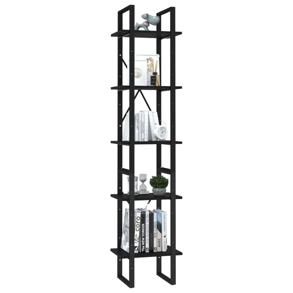 5-Tier Book Cabinet Black 15.7"x11.8"x68.9" Engineered Wood at Set Shop and Smile