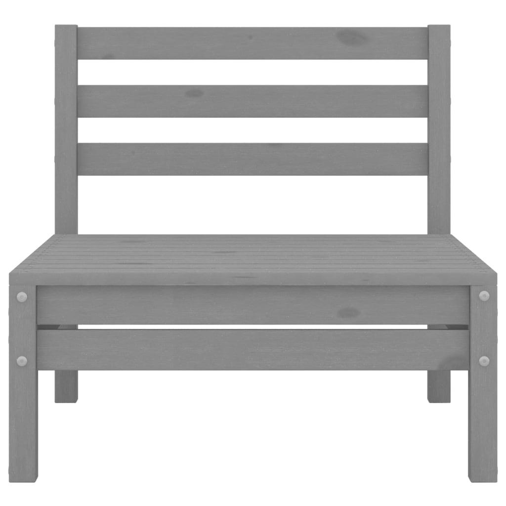 Patio Middle Sofas 2 pcs Gray Solid Wood Pine at Set Shop and Smile