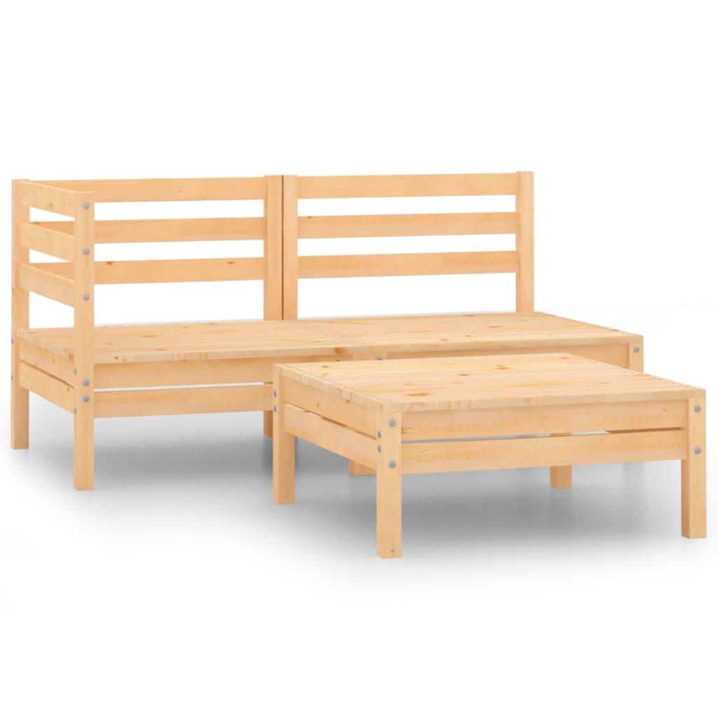 3 Piece Patio Lounge Set Solid Wood Pine at Set Shop and Smile