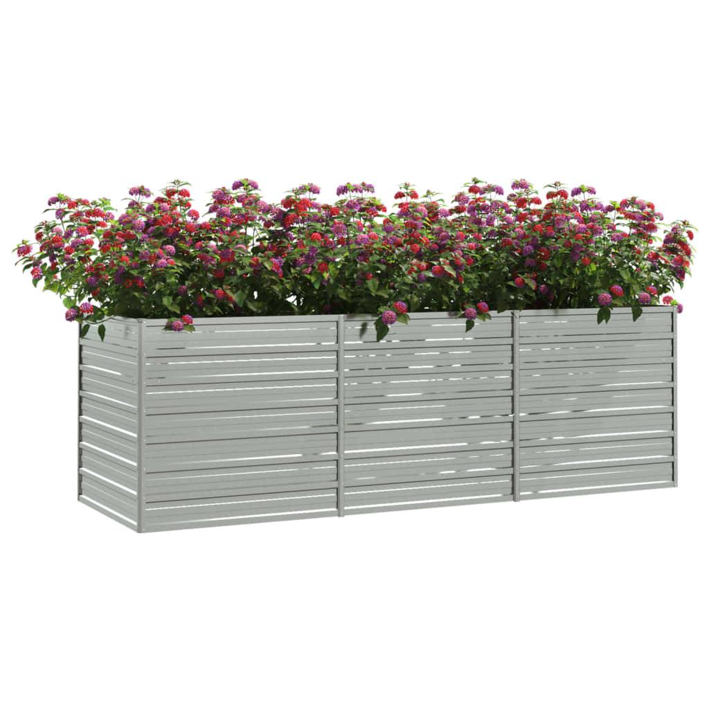 Garden Raised Bed 94.5"x31.5"x30.3" Galvanized Steel Silver at Set Shop and Smile