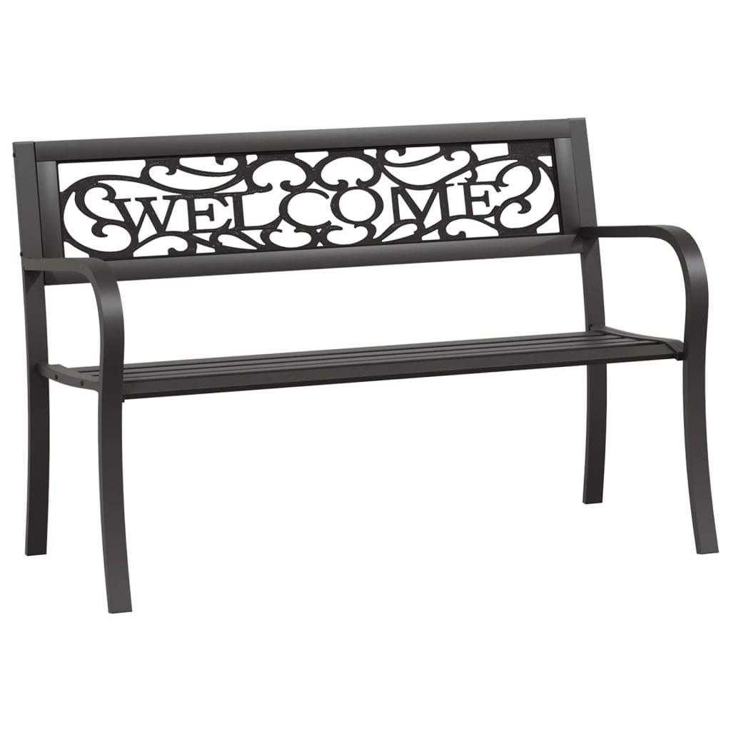 Patio Bench 49.2" Steel Black at Set Shop and Smile