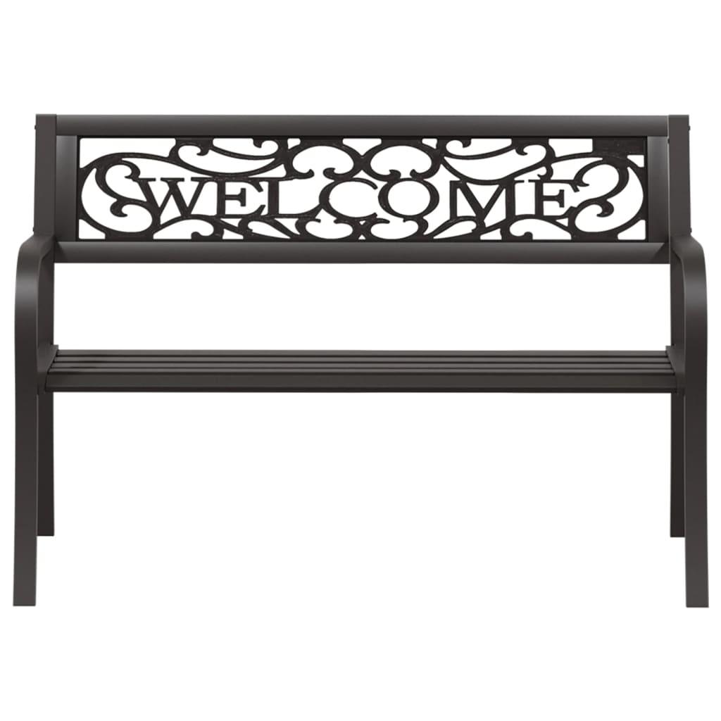 Patio Bench 49.2" Steel Black at Set Shop and Smile