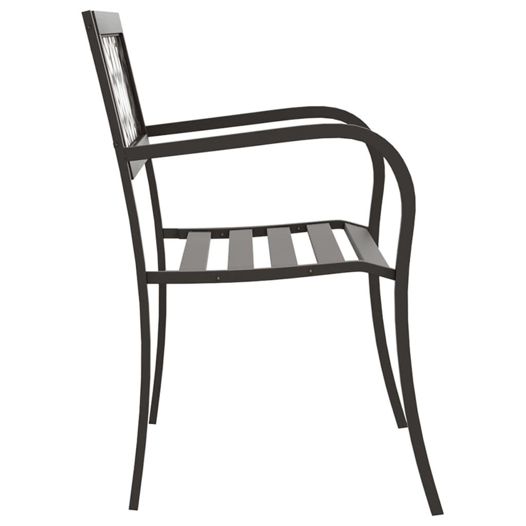 Patio Bench 49.2" Steel Black at Set Shop and Smile