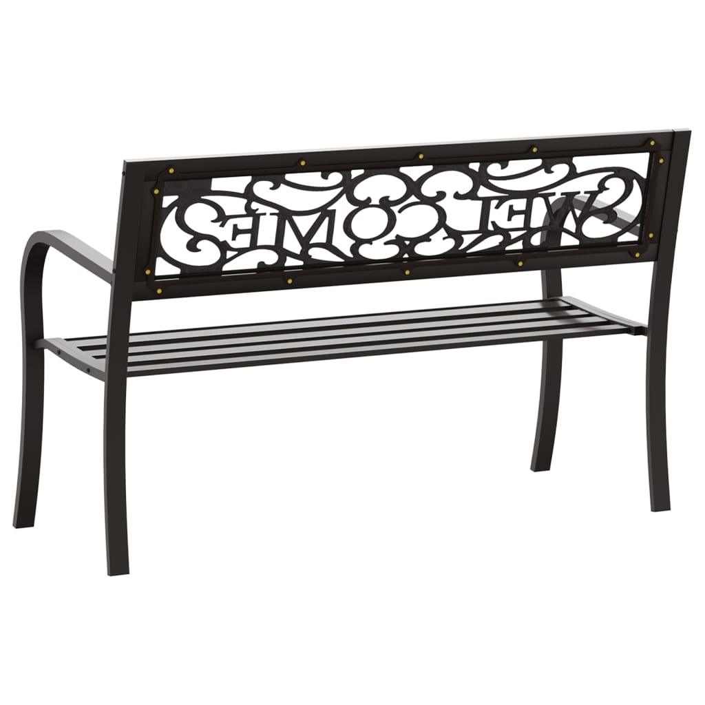 Patio Bench 49.2" Steel Black at Set Shop and Smile