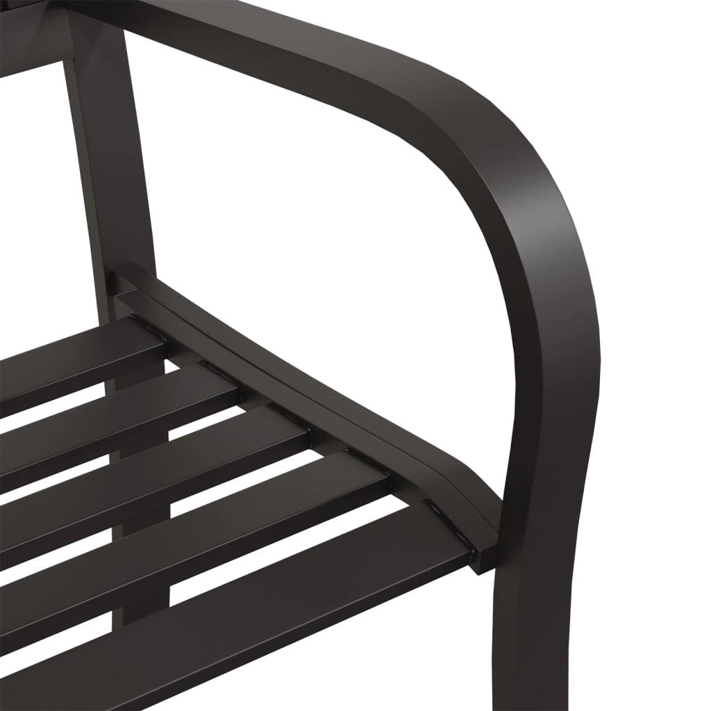 Patio Bench 49.2" Steel Black at Set Shop and Smile