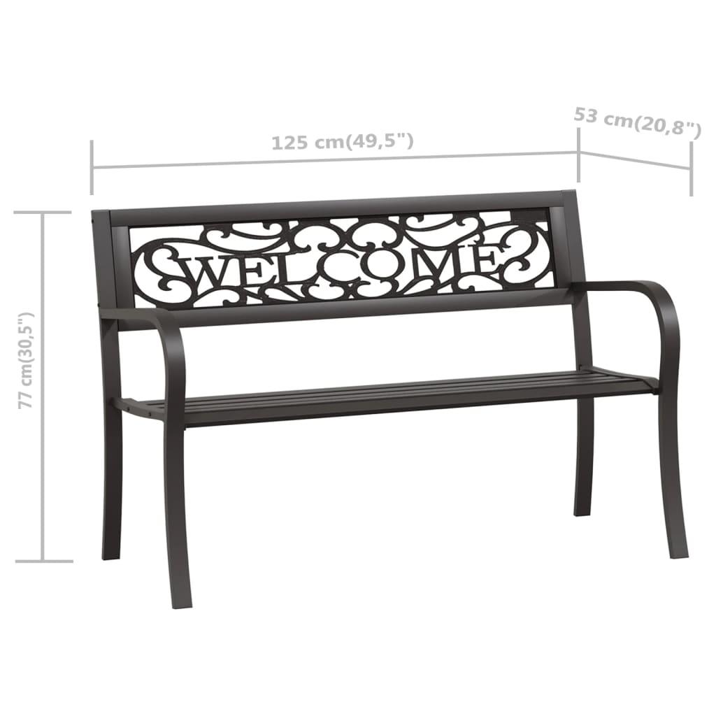 Patio Bench 49.2" Steel Black at Set Shop and Smile