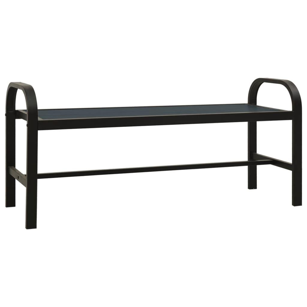 Patio Bench 49" Steel and WPC Black at Set Shop and Smile