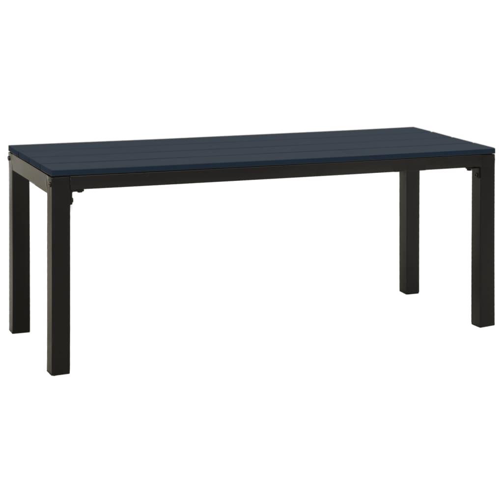 Patio Bench 43.3" Steel and WPC Black at Set Shop and Smile