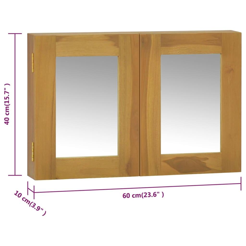 Mirror Cabinet 23.6"x3.9"x15.7" Solid Wood Teak at Set Shop and Smile