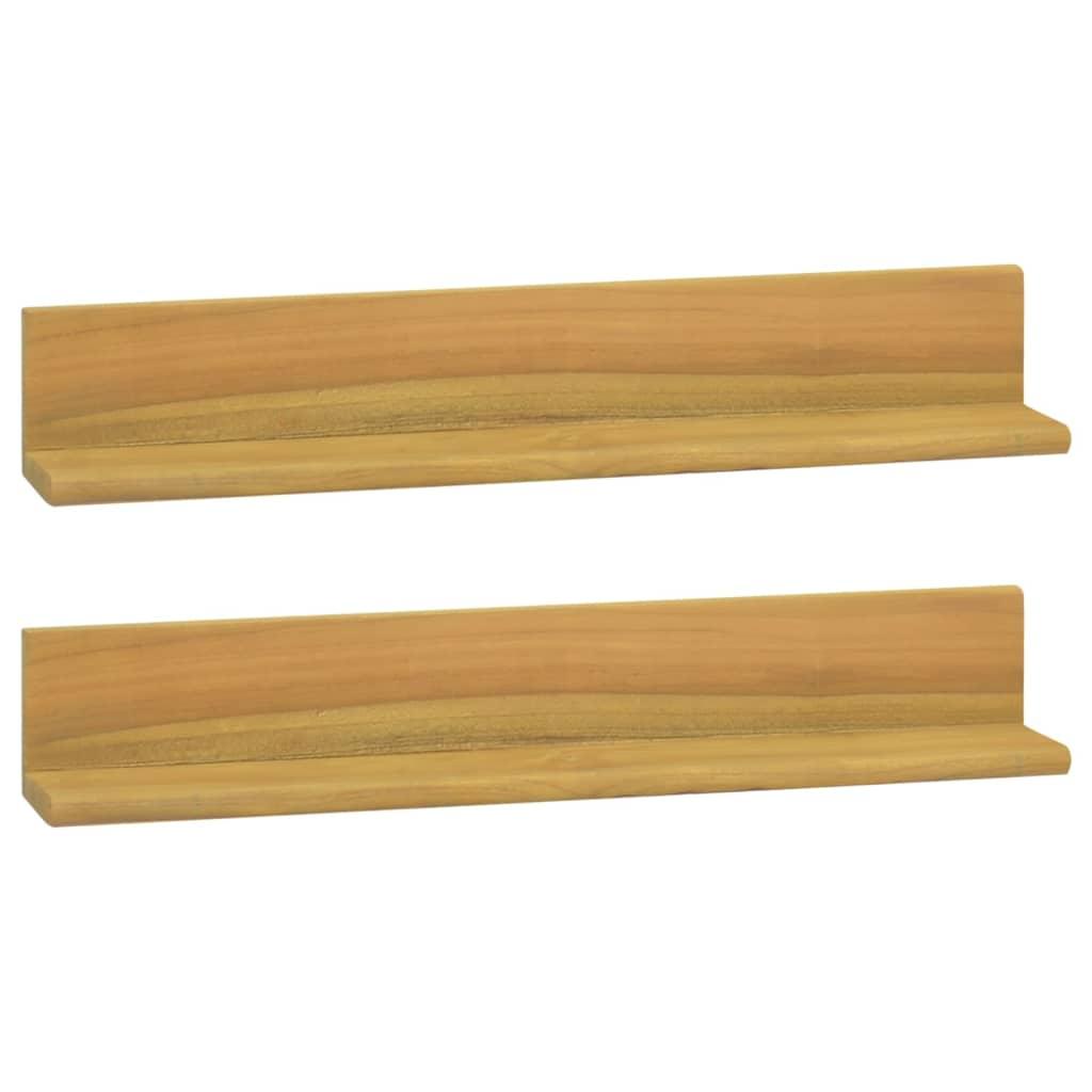 Wall Shelves 2 pcs 23.6"x3.9"x3.9" Solid Wood Teak at Set Shop and Smile