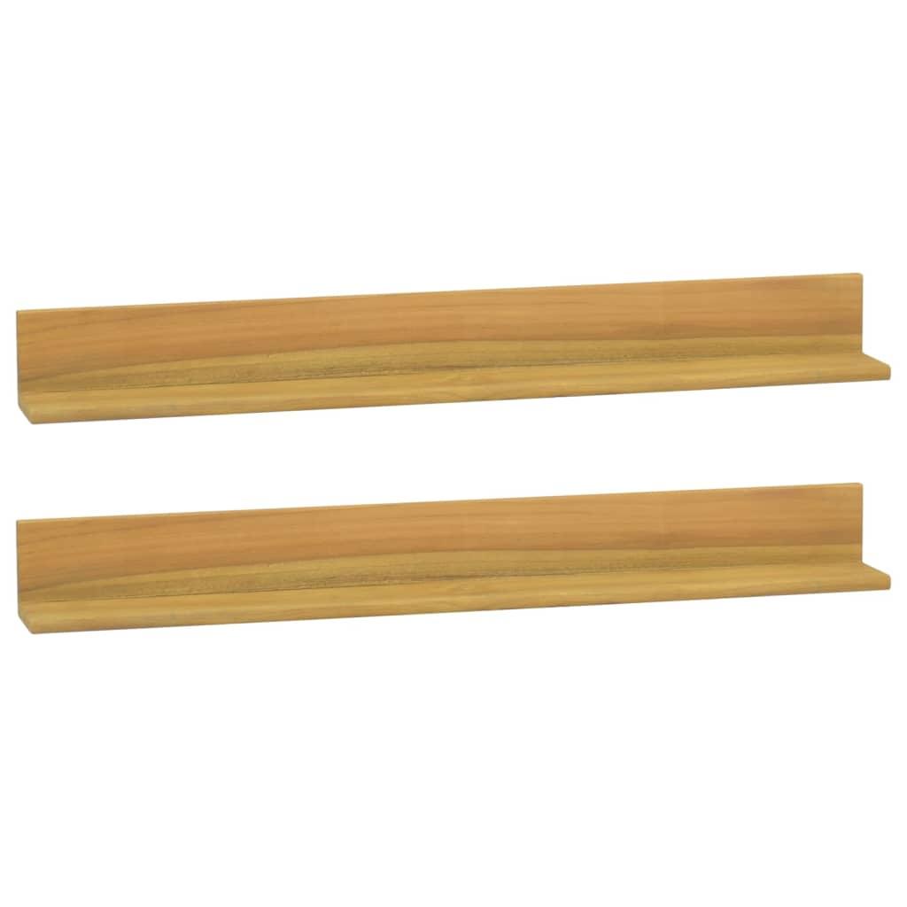Wall Shelves 2 pcs 35.4"x3.9"x3.9" Solid Wood Teak at Set Shop and Smile