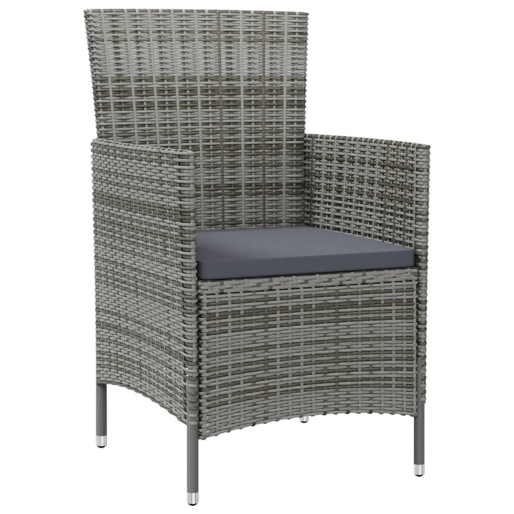 Patio Chairs with Cushions 4 pcs Poly Rattan Gray at Set Shop and Smile
