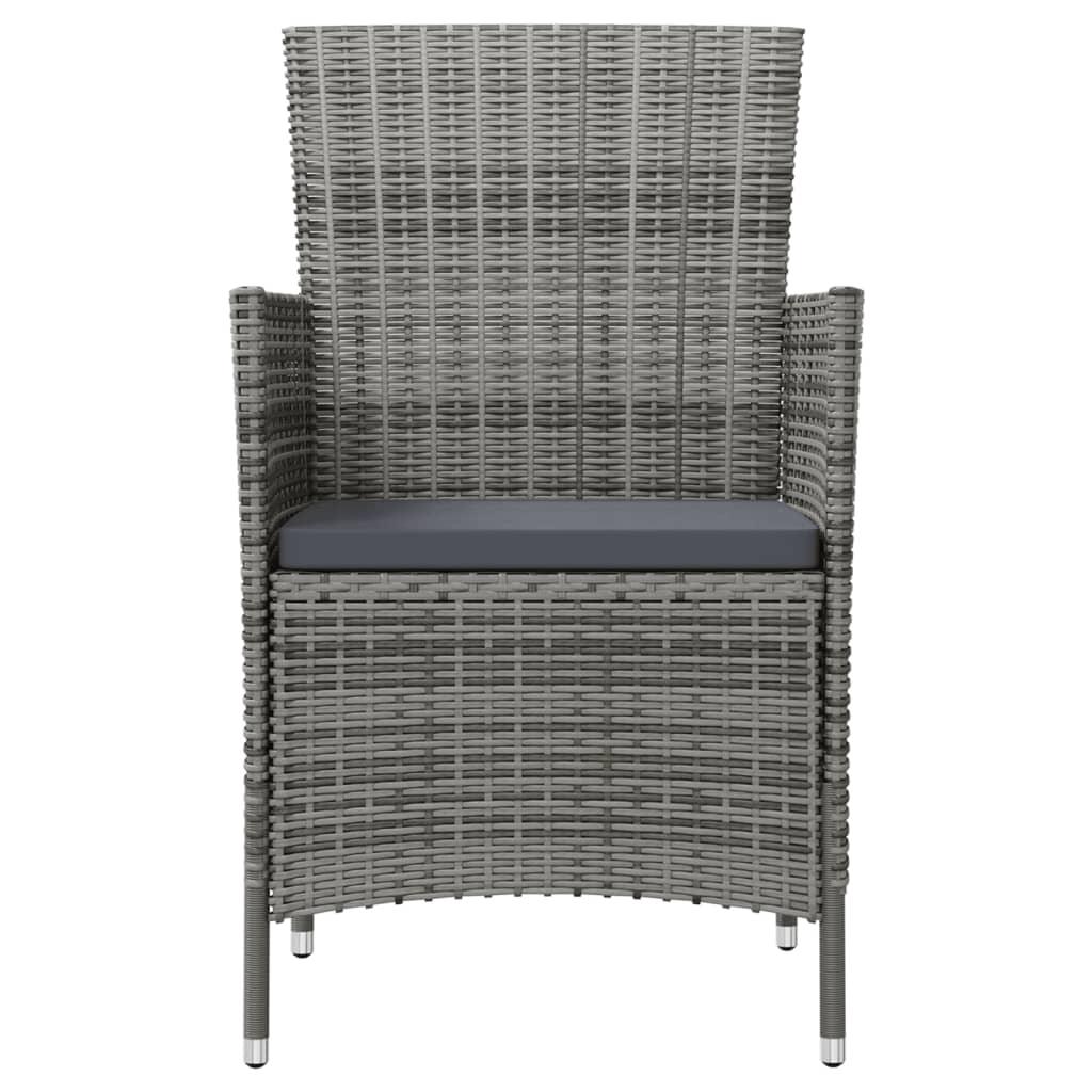 Patio Chairs with Cushions 4 pcs Poly Rattan Gray at Set Shop and Smile