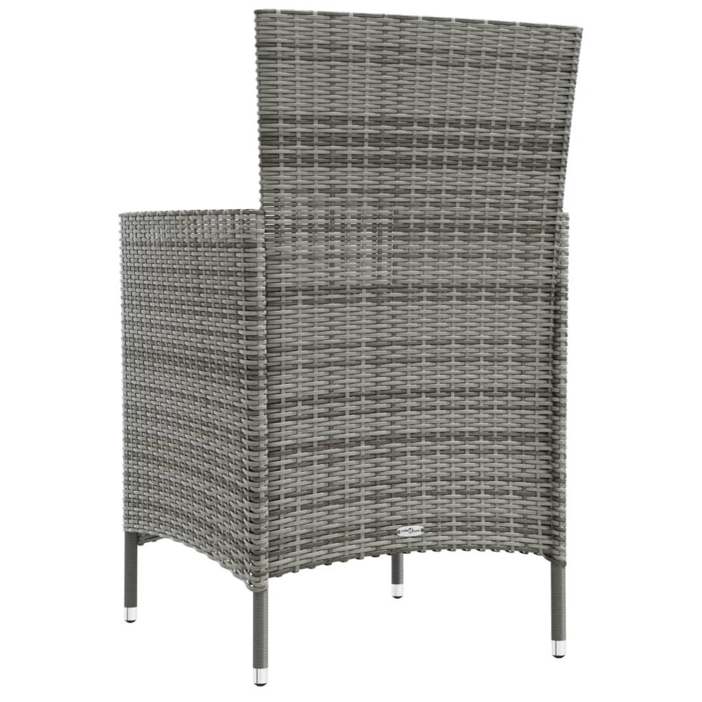 Patio Chairs with Cushions 4 pcs Poly Rattan Gray at Set Shop and Smile