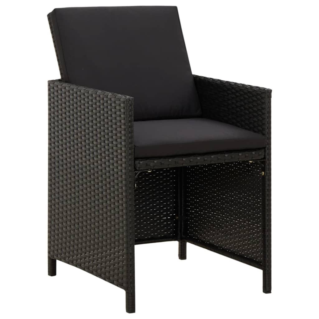 Patio Chairs with Cushions 4 pcs Poly Rattan Black at Set Shop and Smile