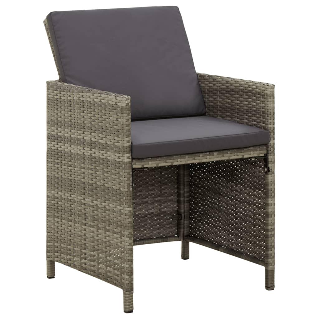 Patio Chairs with Cushions 4 pcs Poly Rattan Gray at Set Shop and Smile