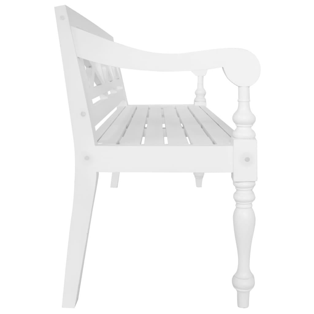 Batavia Bench 48.4" Solid Mahogany Wood White at Set Shop and Smile
