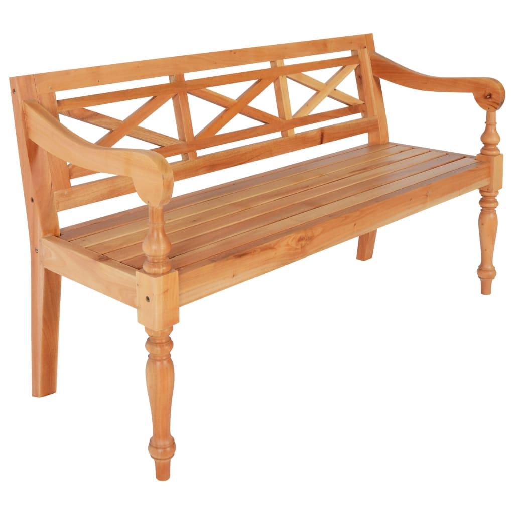 Batavia Bench 48.4" Solid Mahogany Wood Light Brown at Set Shop and Smile