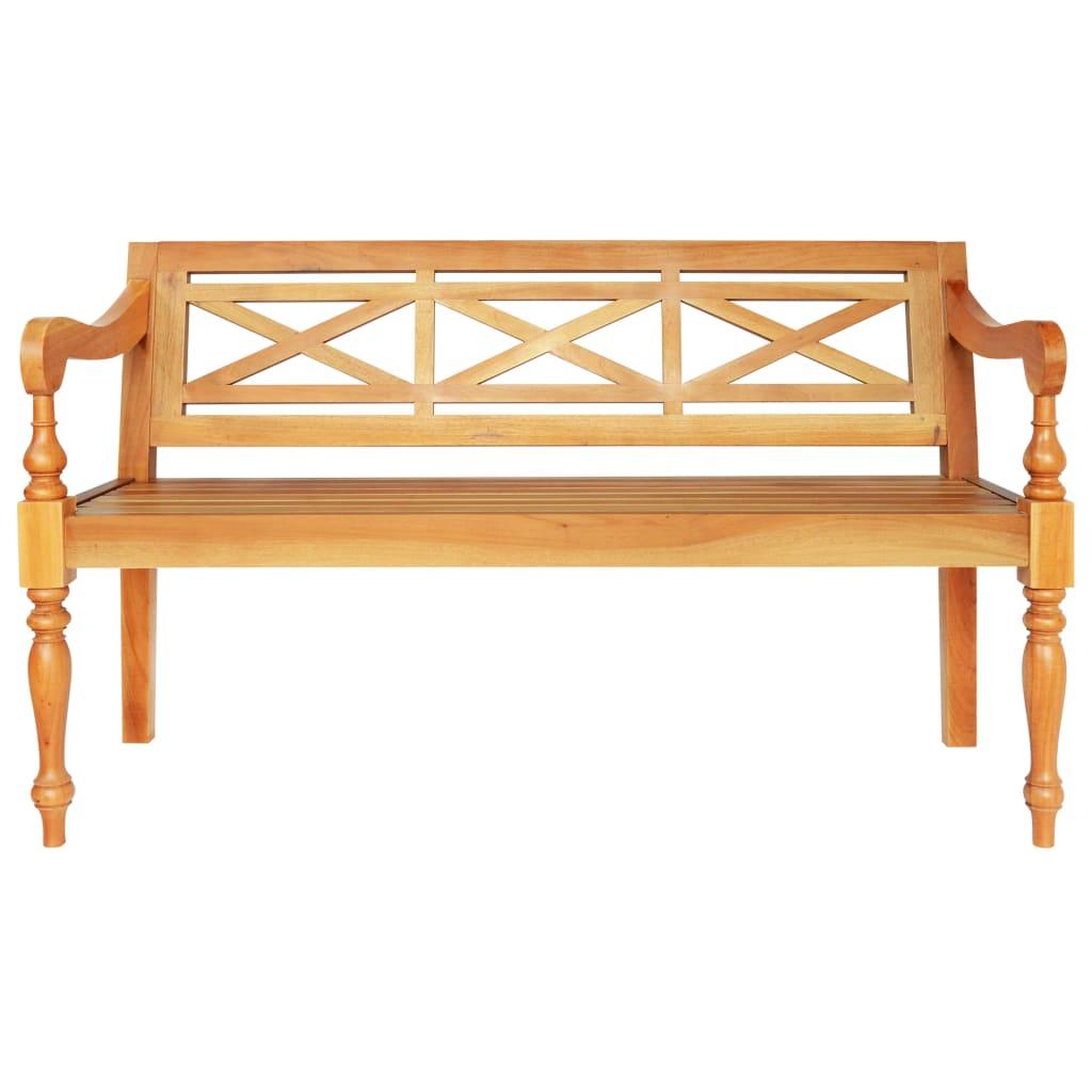 Batavia Bench 48.4" Solid Mahogany Wood Light Brown at Set Shop and Smile