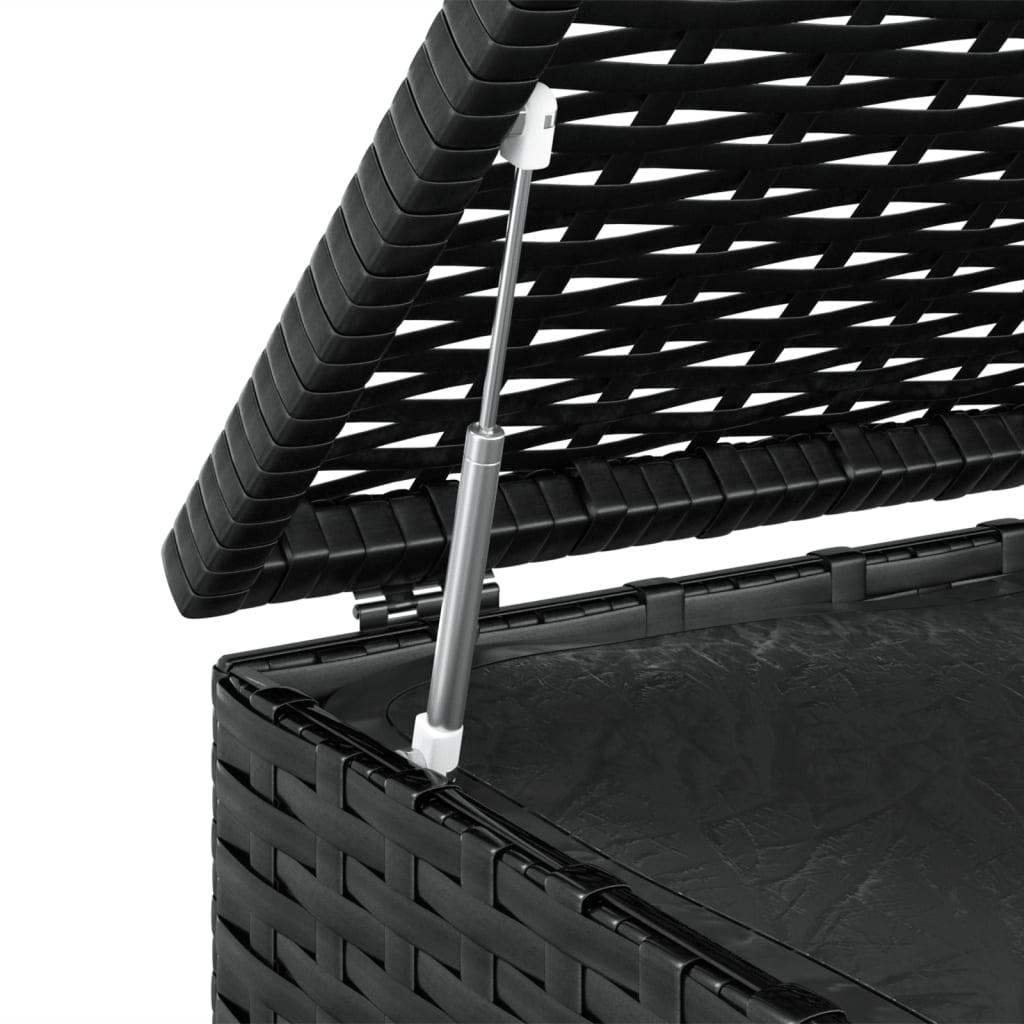 Patio Cushion Box PE Rattan Black at Set Shop and Smile