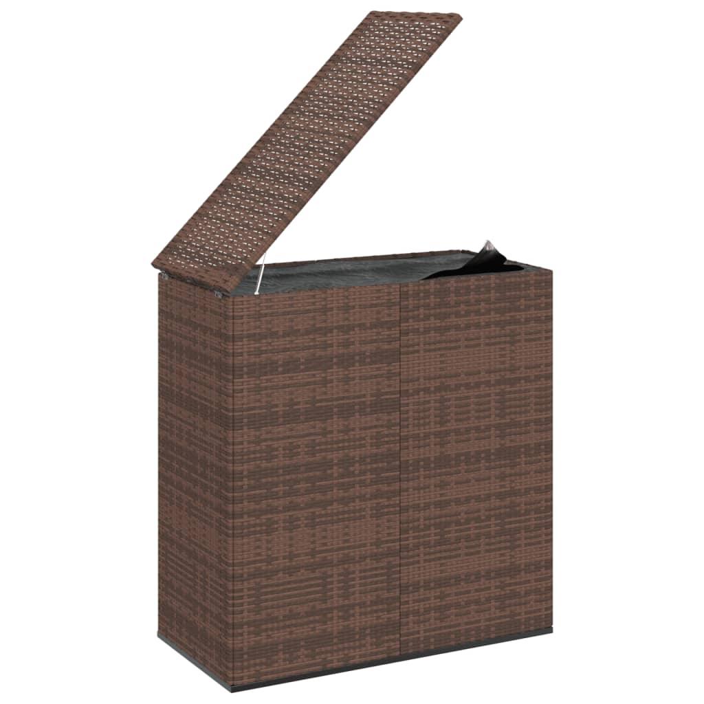 Patio Cushion Box PE Rattan Brown at Set Shop and Smile