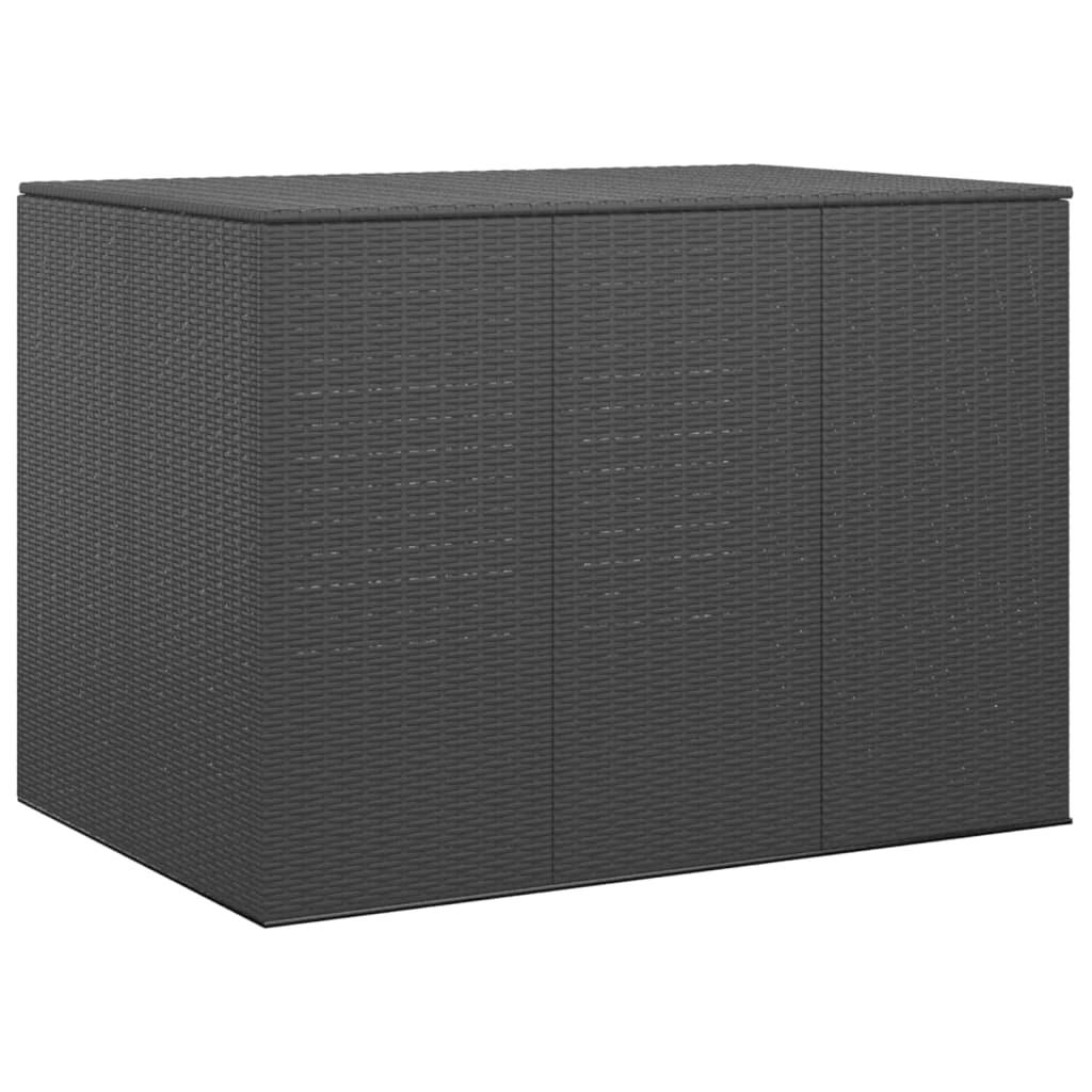 Patio Cushion Box PE Rattan Black at Set Shop and Smile