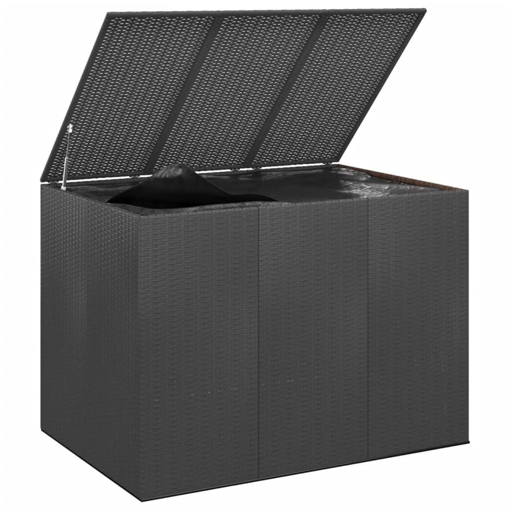 Patio Cushion Box PE Rattan Black at Set Shop and Smile