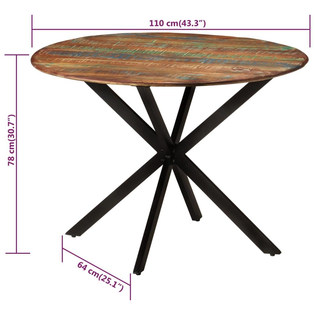 Dining Table Ø43.3"x30.7" Solid Wood Reclaimed and Steel at Set Shop and Smile