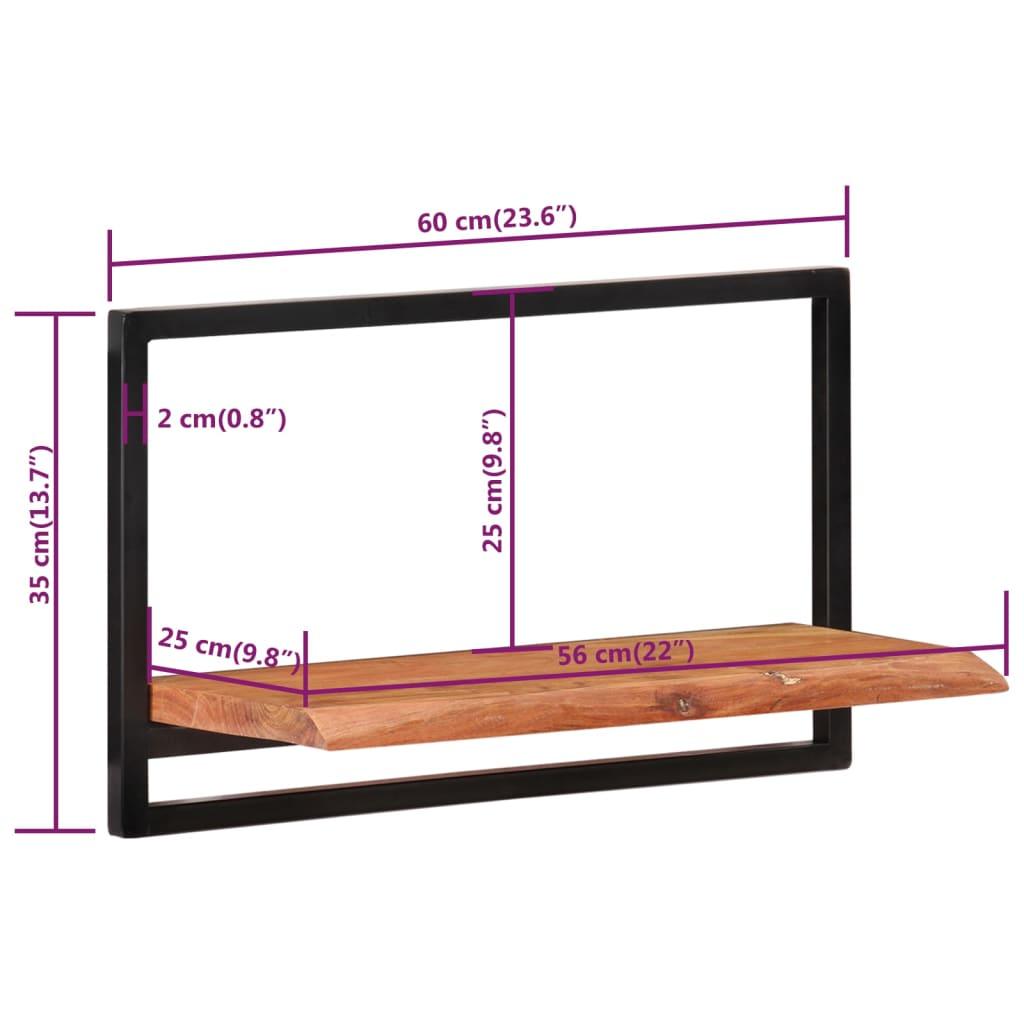 Wall Shelves 2 pcs 23.6"x9.8"x13.8" Solid Wood Acacia and Steel at Set Shop and Smile