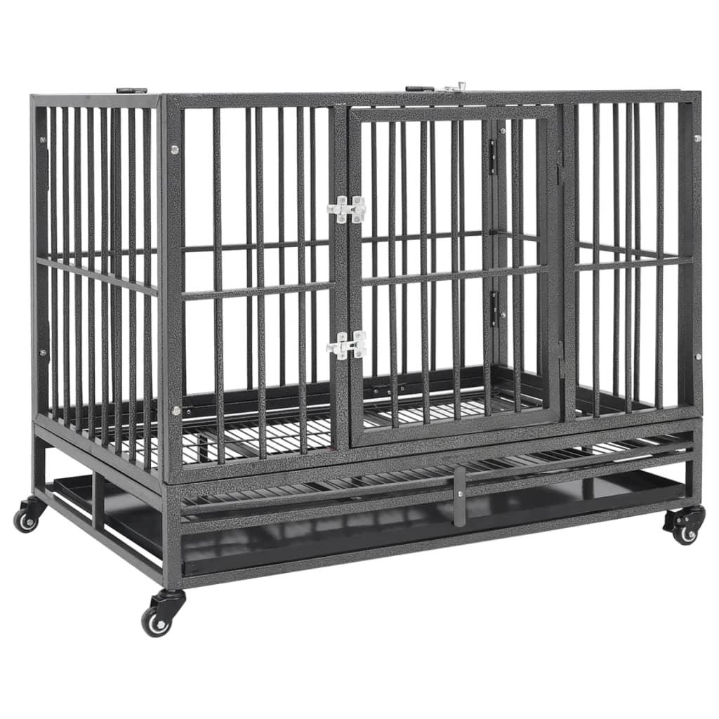 Dog Cage with Wheels Steel 40.2"x28.3"x33.5" at Set Shop and Smile