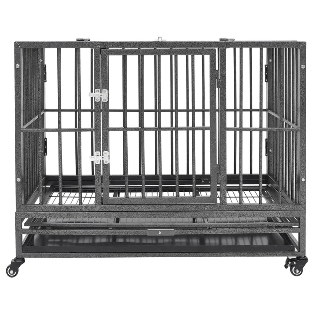Dog Cage with Wheels Steel 40.2"x28.3"x33.5" at Set Shop and Smile
