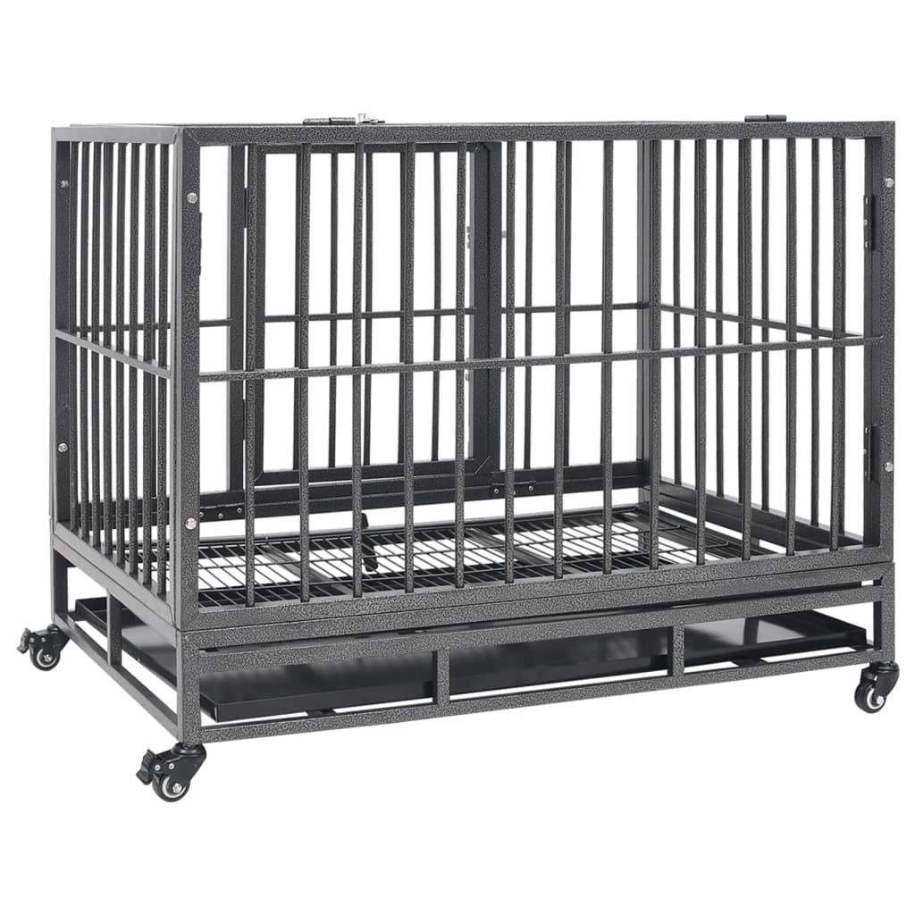 Dog Cage with Wheels Steel 40.2"x28.3"x33.5" at Set Shop and Smile