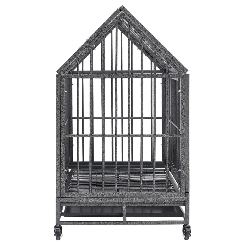 Dog Cage with Wheels and Roof Steel 36.2"x24.4"x41.7" at Set Shop and Smile