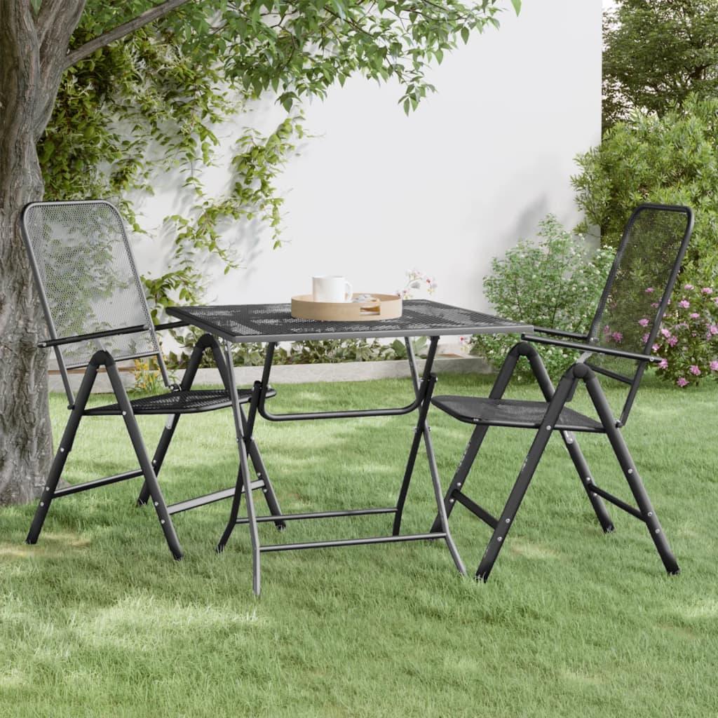 Patio Table 31.5"x31.5"x28.3" Expanded Metal Mesh Anthracite at Set Shop and Smile