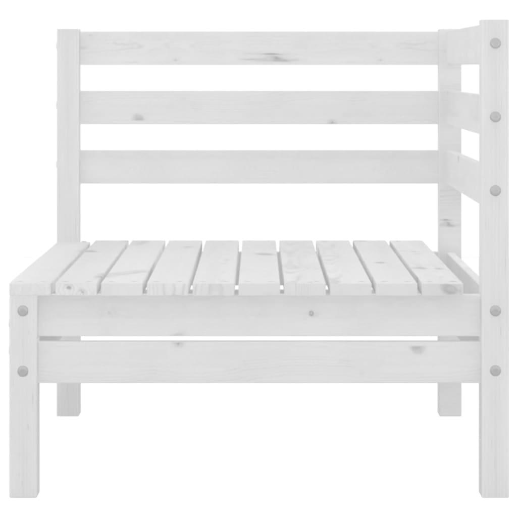 Patio 2-Seater Sofa White Solid Pinewood at Set Shop and Smile