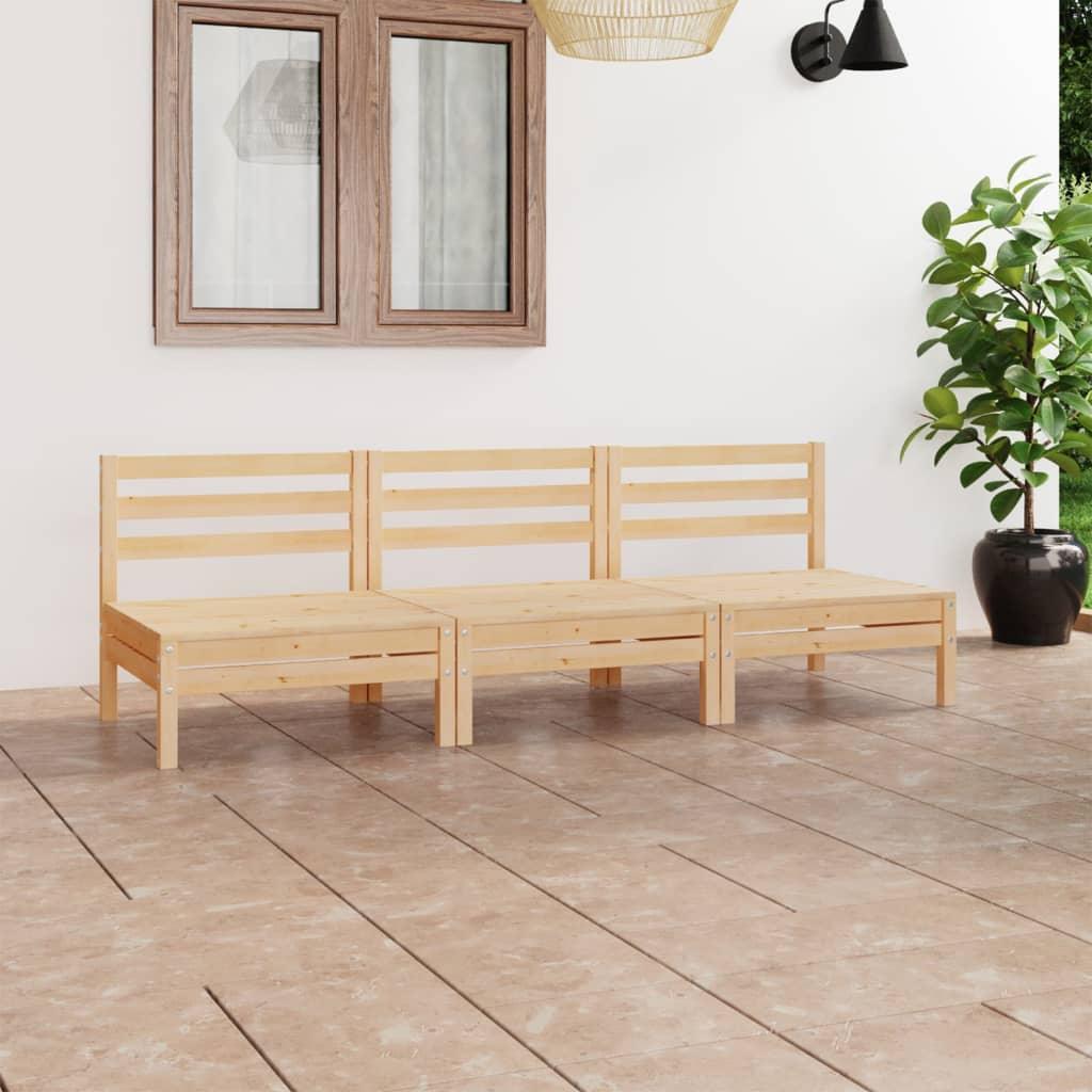 3 Piece Patio Lounge Set Solid Pinewood at Set Shop and Smile