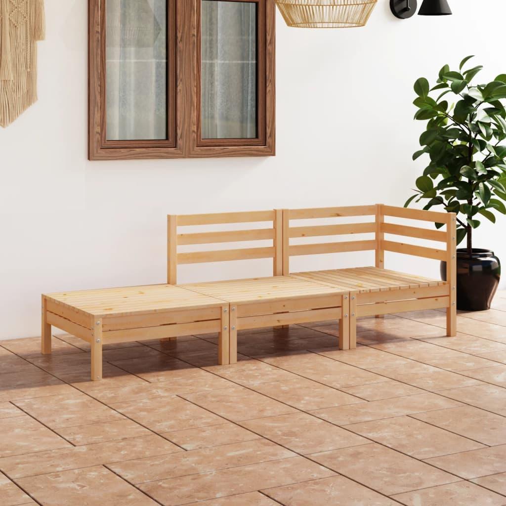 3 Piece Patio Lounge Set Solid Pinewood at Set Shop and Smile