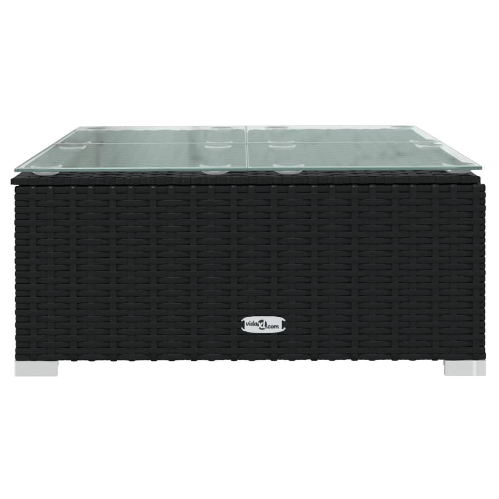 4 Piece Patio Lounge Set with Cushions Black Poly Rattan at Set Shop and Smile