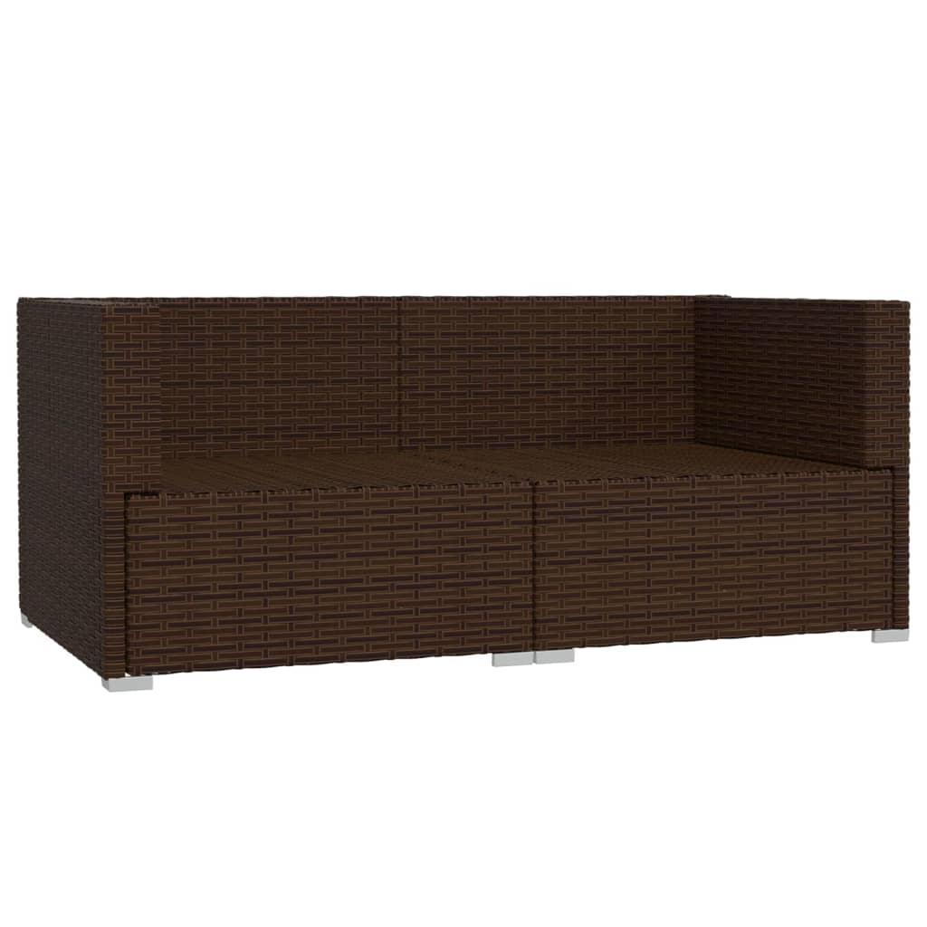 2-Seater Sofa with Cushions Brown Poly Rattan at Set Shop and Smile
