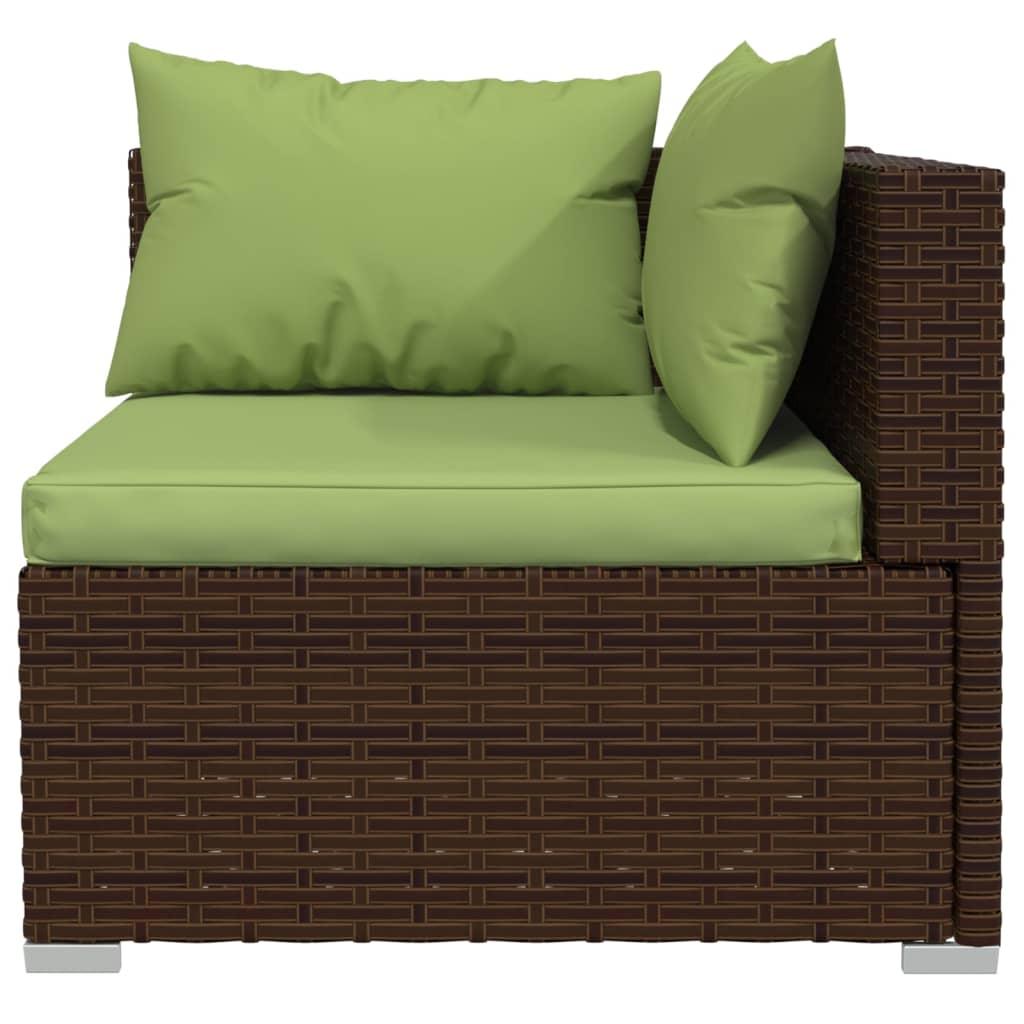 2-Seater Sofa with Cushions Brown Poly Rattan at Set Shop and Smile