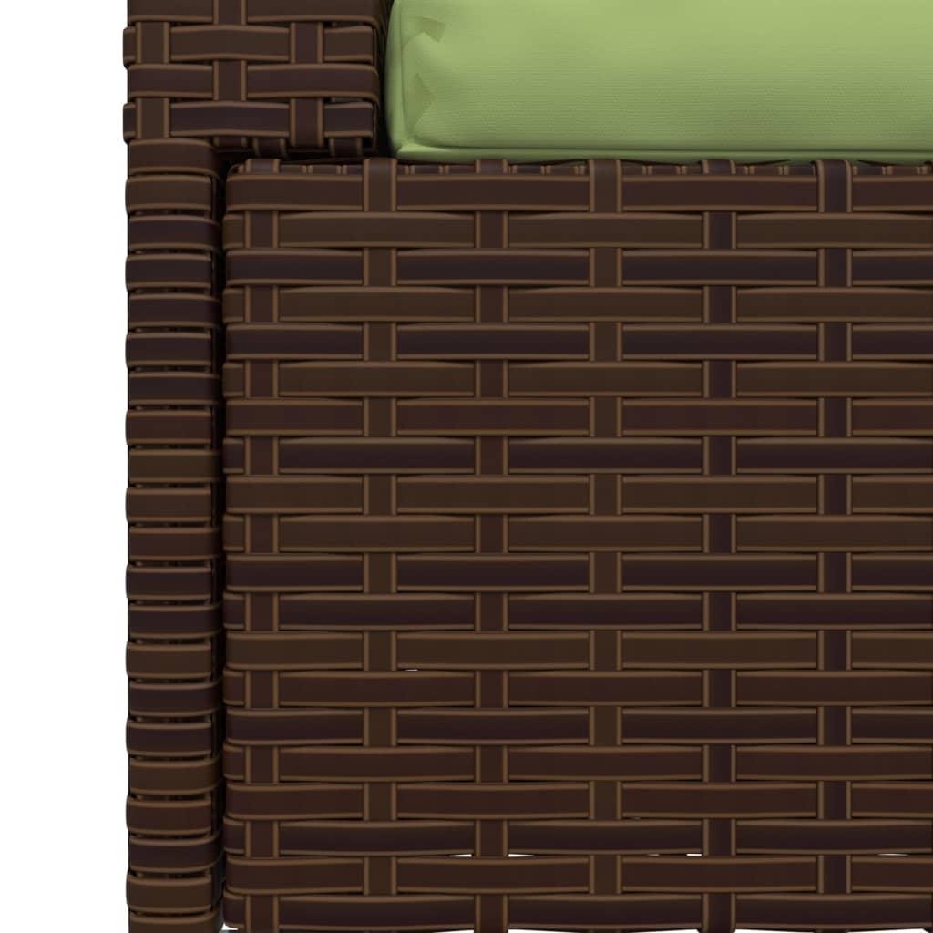 2-Seater Sofa with Cushions Brown Poly Rattan at Set Shop and Smile
