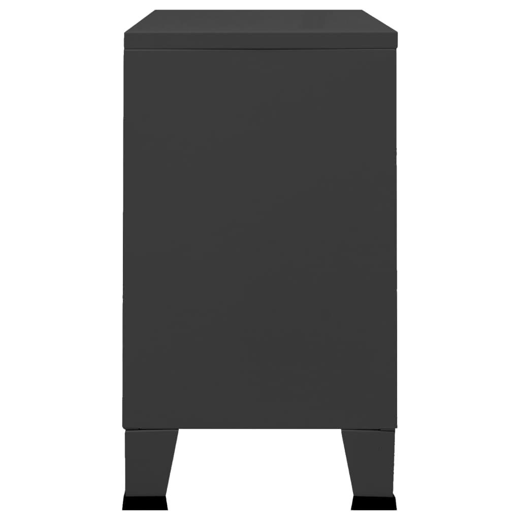 Industrial Sideboard Black 41.3"x13.8"x24.4" Metal and Glass at Set Shop and Smile