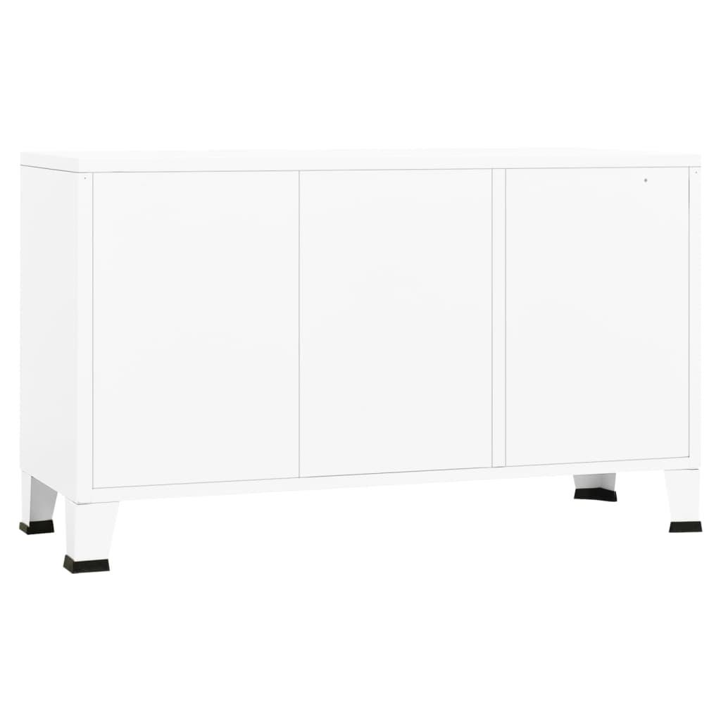 Industrial Sideboard White 41.3"x13.8"x24.4" Metal and Glass at Set Shop and Smile