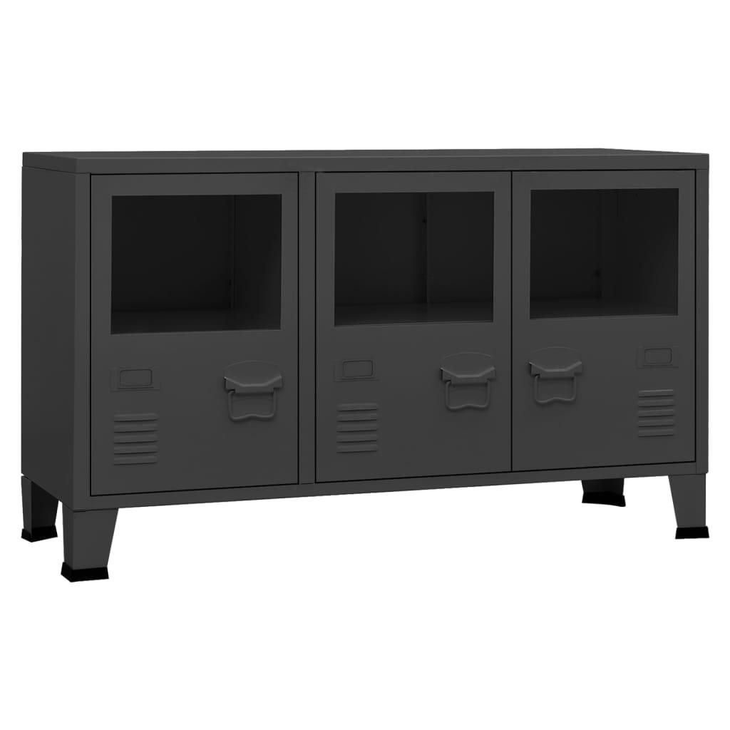 Industrial Sideboard Anthracite 41.3"x13.8"x24.4" Metal and Glass at Set Shop and Smile