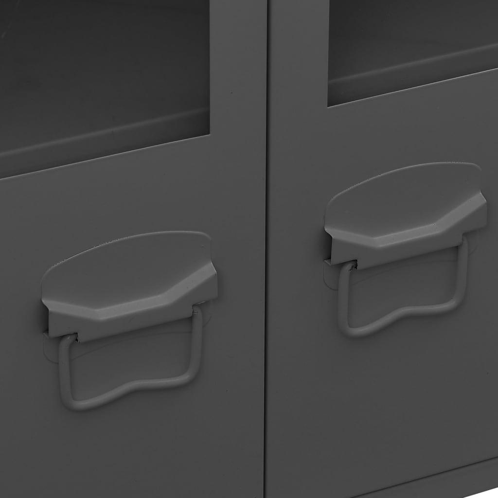 Industrial Sideboard Anthracite 41.3"x13.8"x24.4" Metal and Glass at Set Shop and Smile