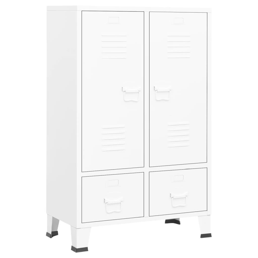 Industrial Wardrobe White 26.4"x13.8"x42.1" Steel at Set Shop and Smile