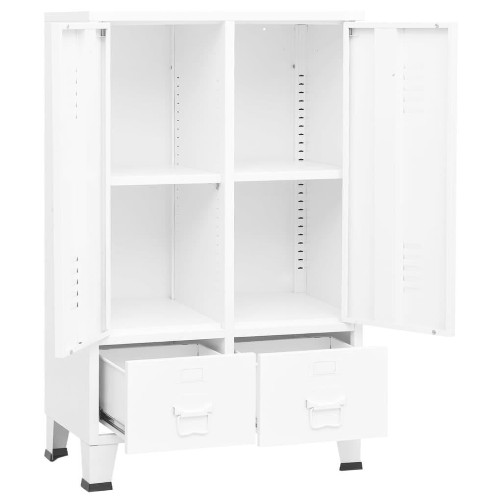 Industrial Wardrobe White 26.4"x13.8"x42.1" Steel at Set Shop and Smile