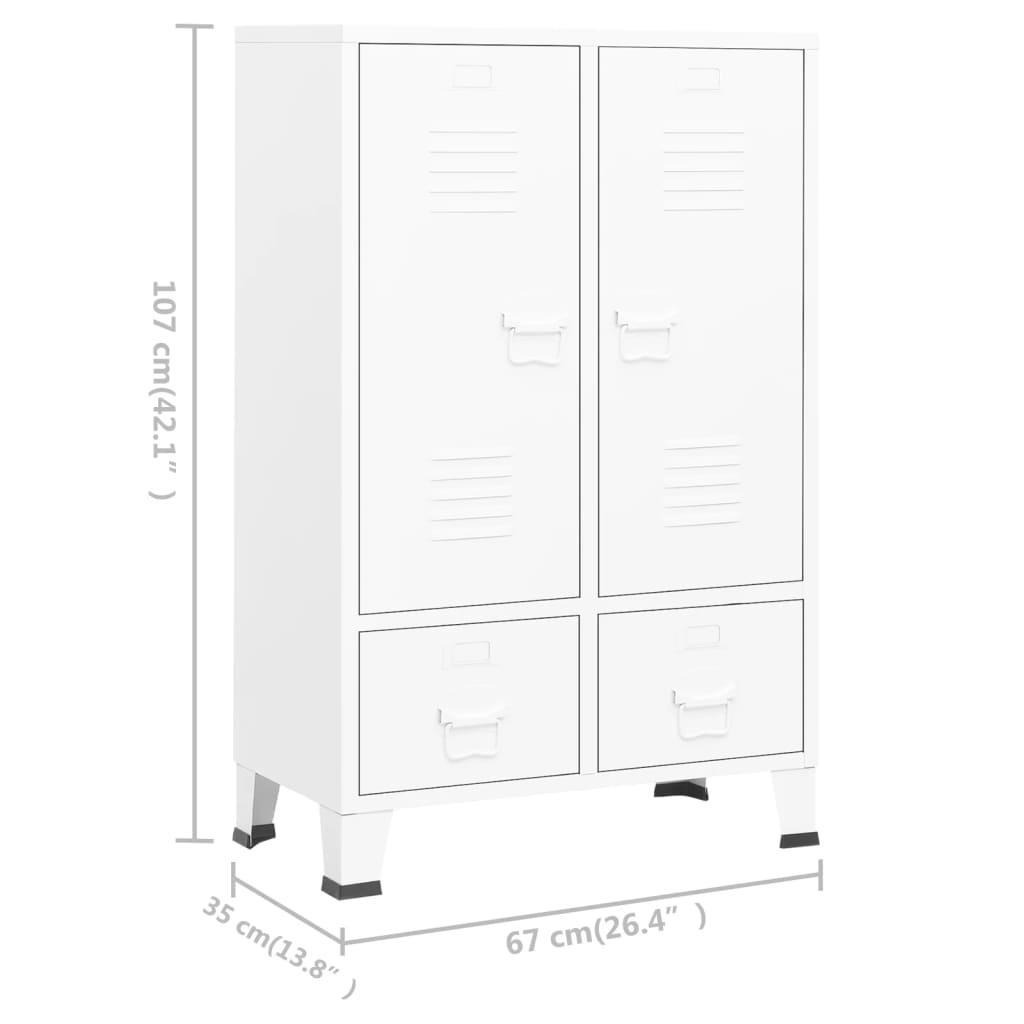 Industrial Wardrobe White 26.4"x13.8"x42.1" Steel at Set Shop and Smile